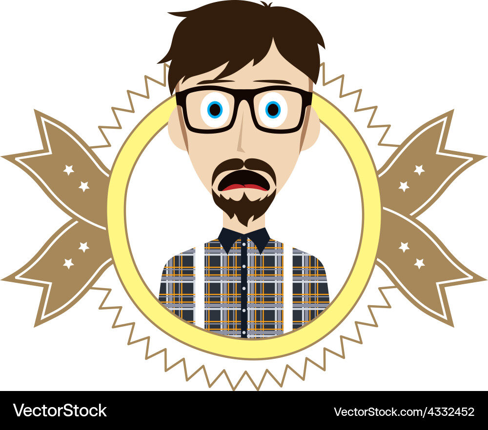 Geek retro guy vector image