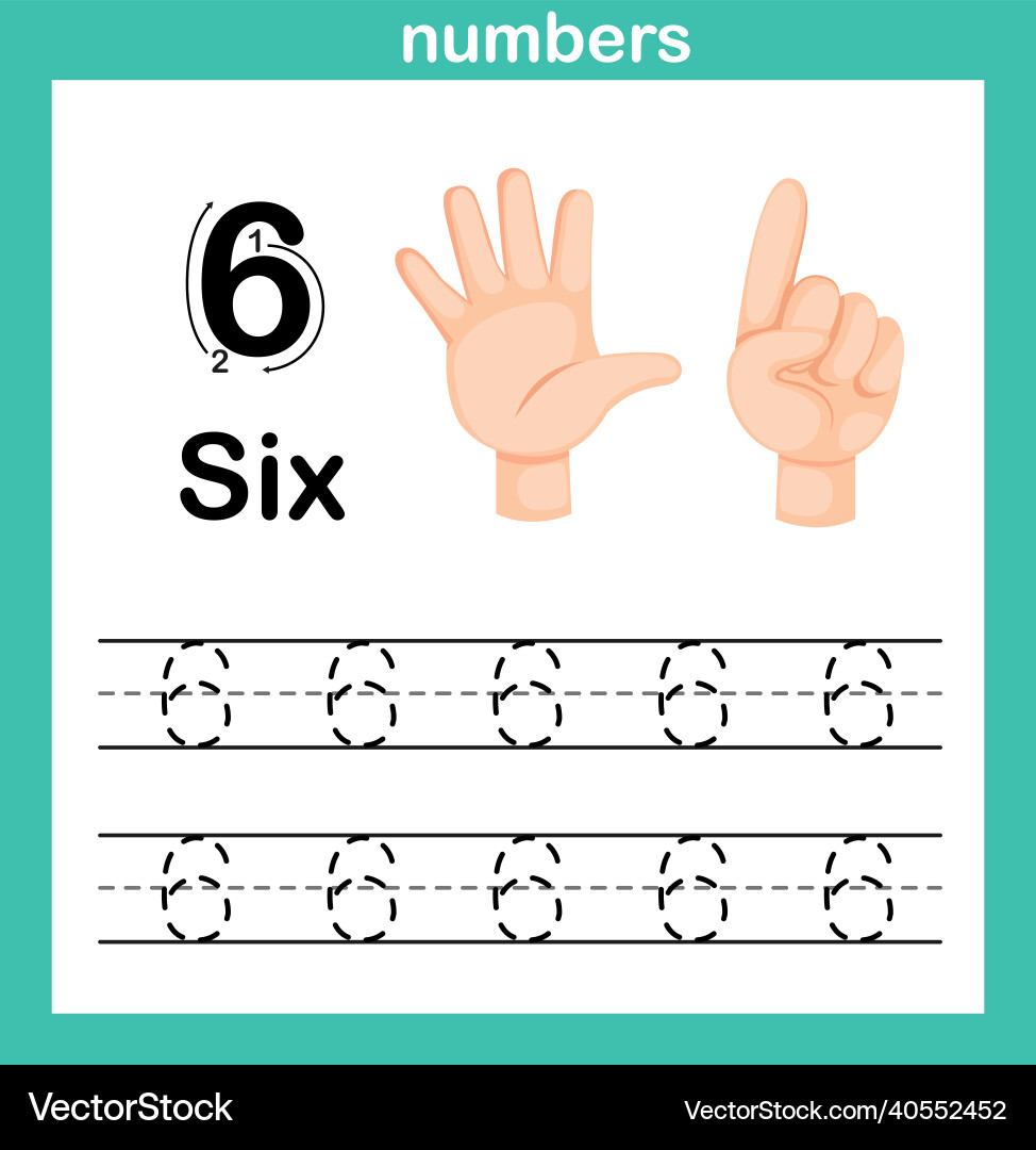 Hand countfinger and numbernumber exercise Hand countfinger and numbernumber exercise vector image