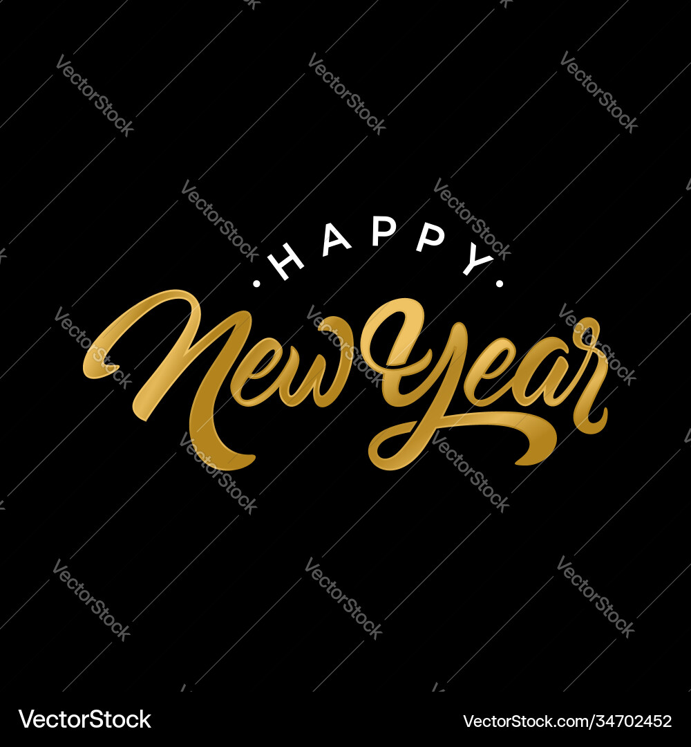 Happy New Year Script Text vector image