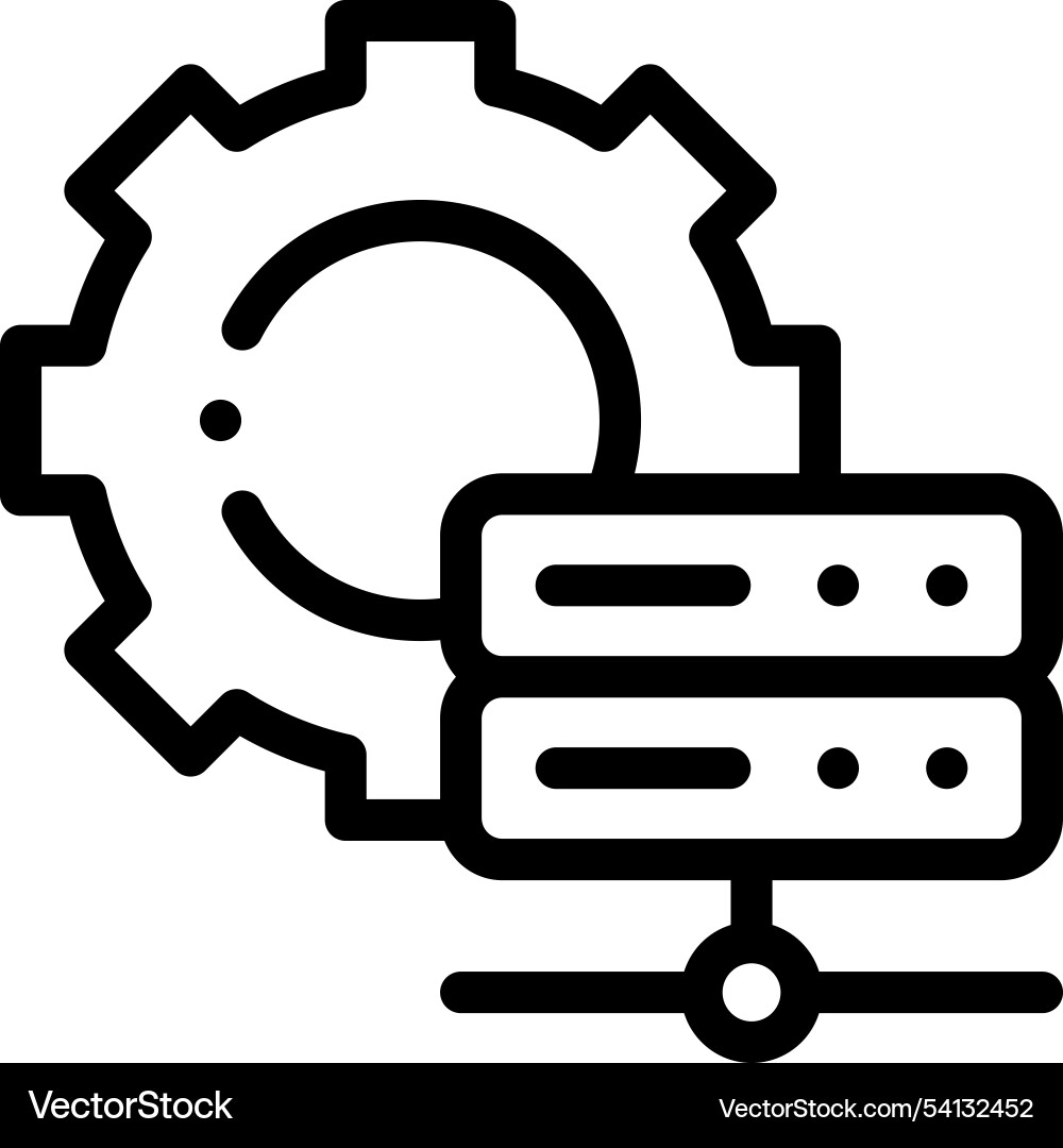 Hosting icon thin linear style design isolated Hosting icon thin linear style design isolated vector image