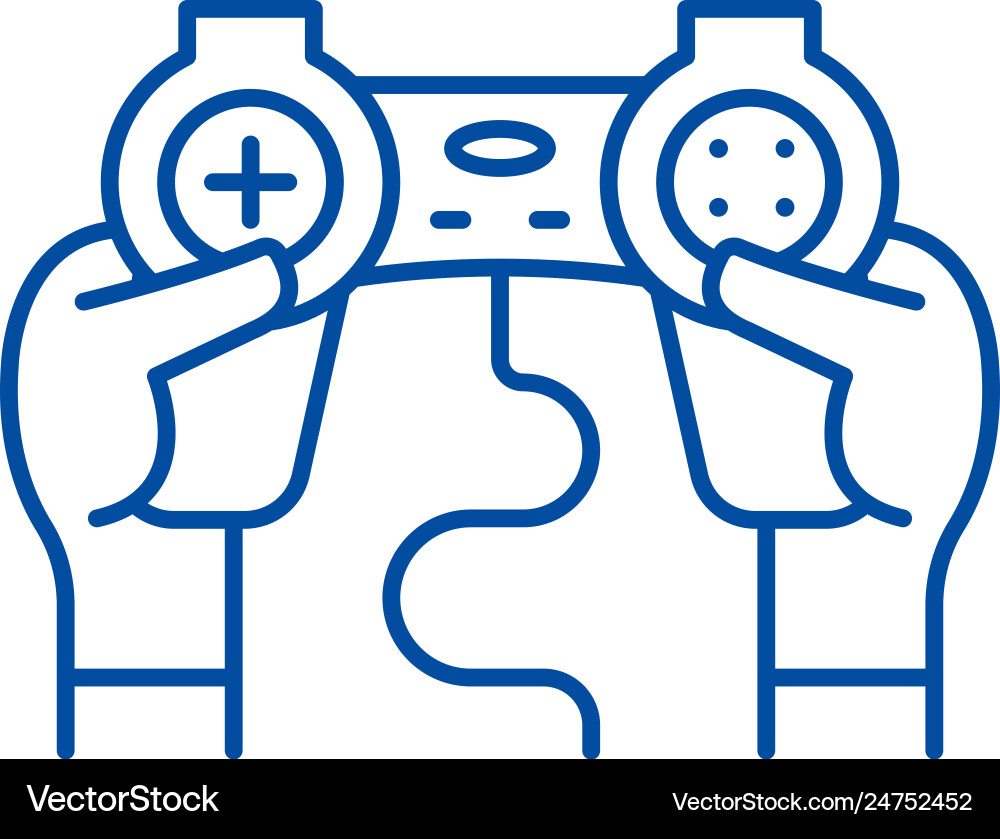 Joystick control line icon concept Joystick control line icon concept vector image