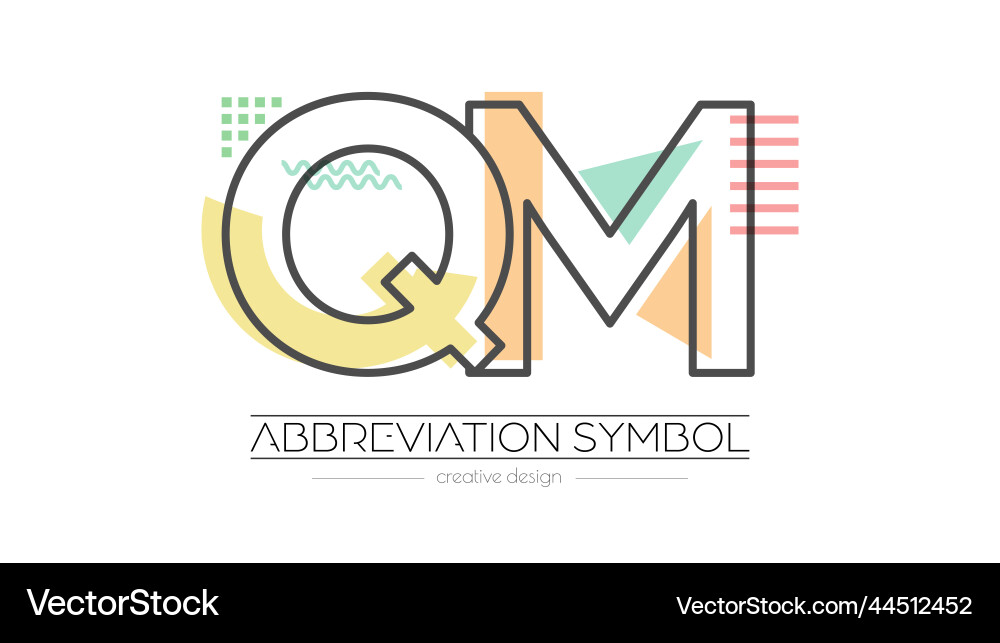 Letters q and m merging of two initials Letters q and m merging of two initials vector image