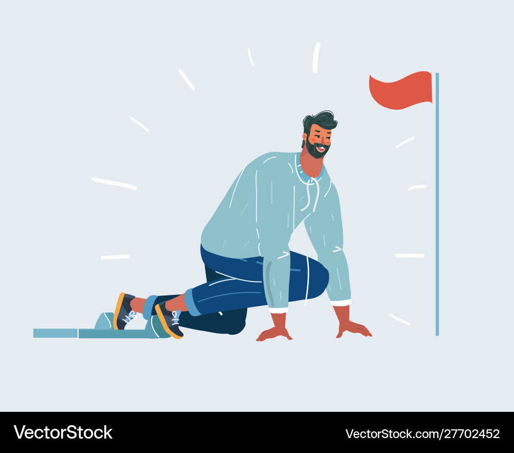 Man in start position Vector Image