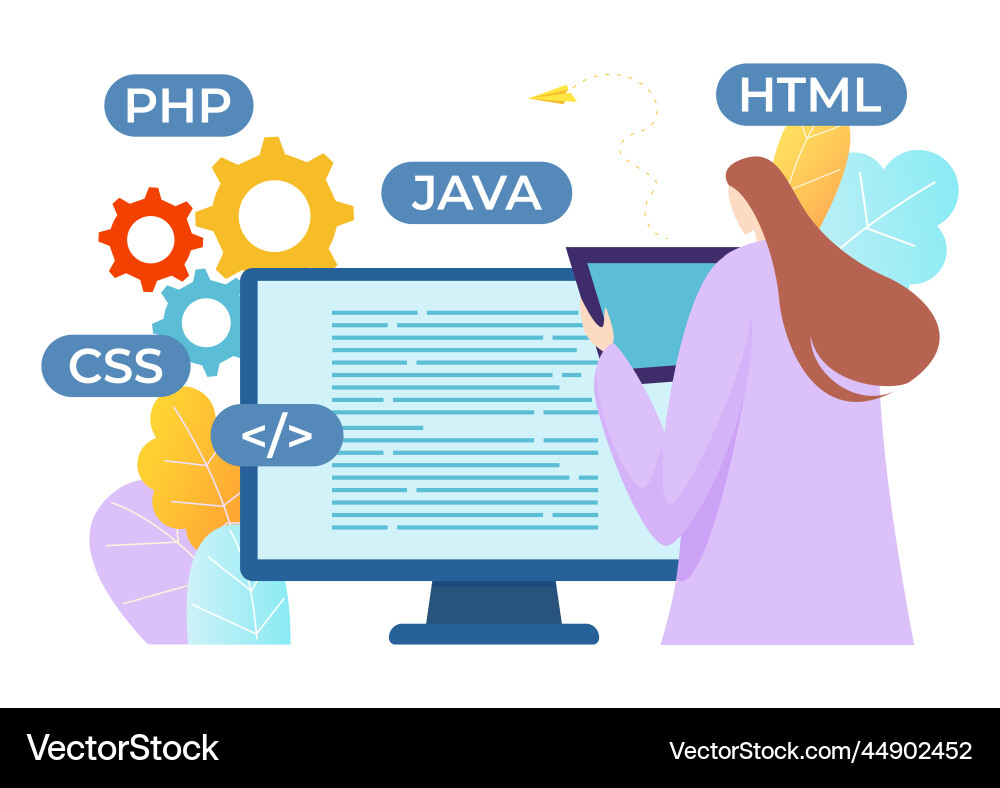 Programmer Woman Character vector image
