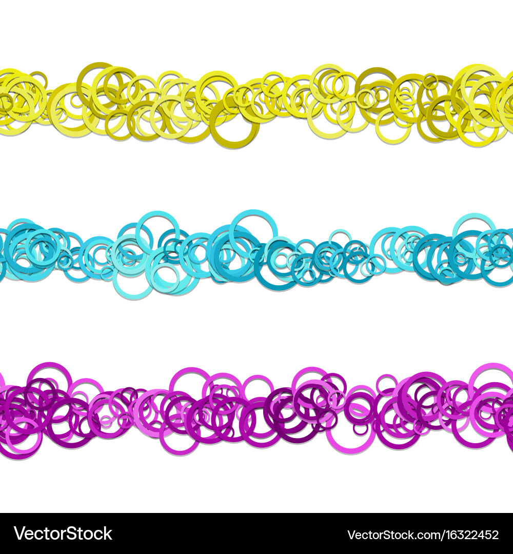 Random circle pattern text divider line design set vector image