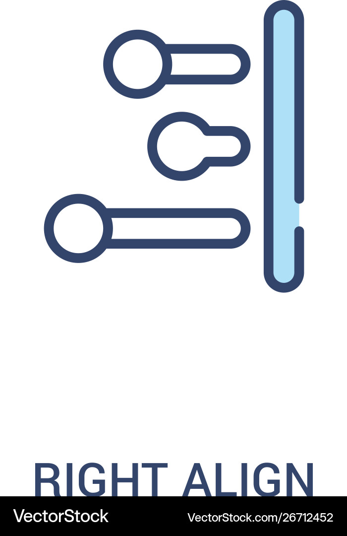 Rechts ausrichten Konzept 2 farbige Icon einfache Linie Rechts ausrichten Konzept 2 farbige Icon einfache Linie vektorbild