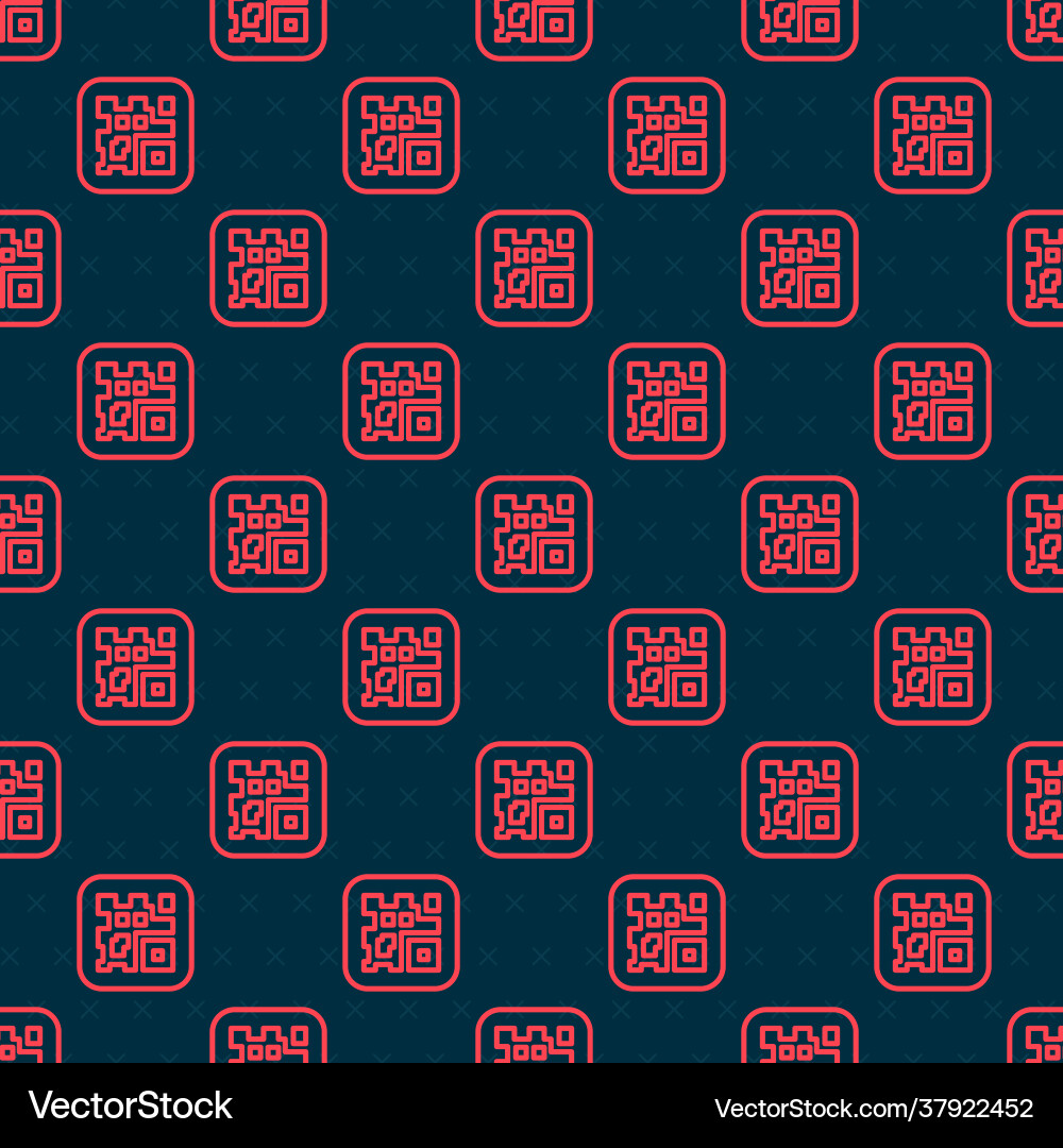 Red line qr code sample for smartphone scanning Red line qr code sample for smartphone scanning vector image