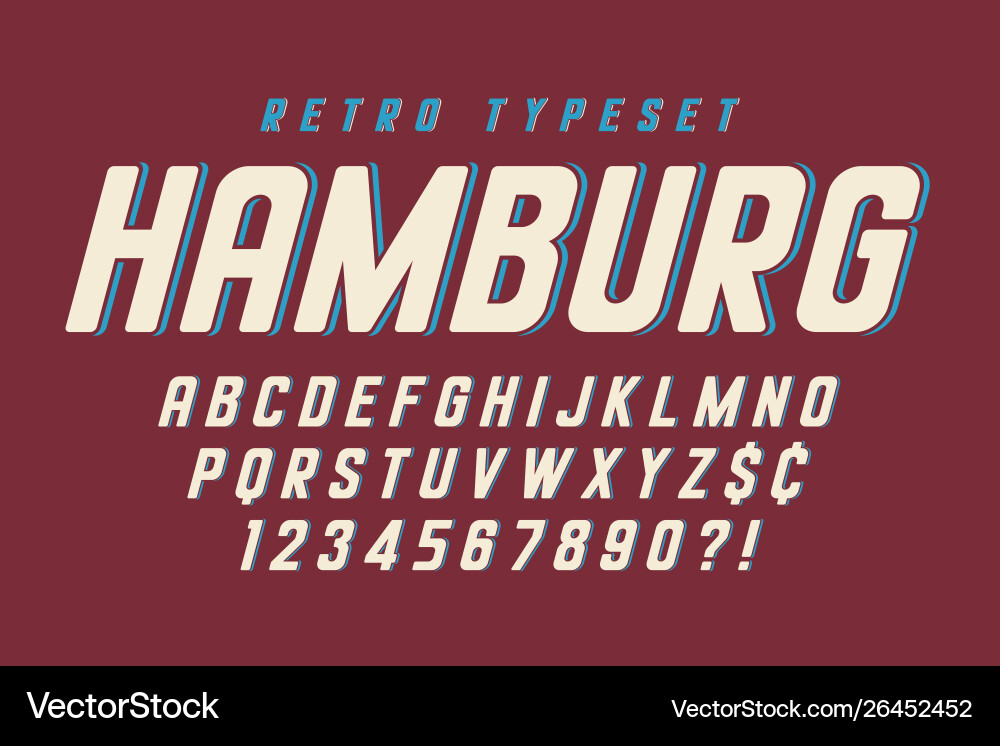 Retro Alphabet Set - Condensed Style Vector Image