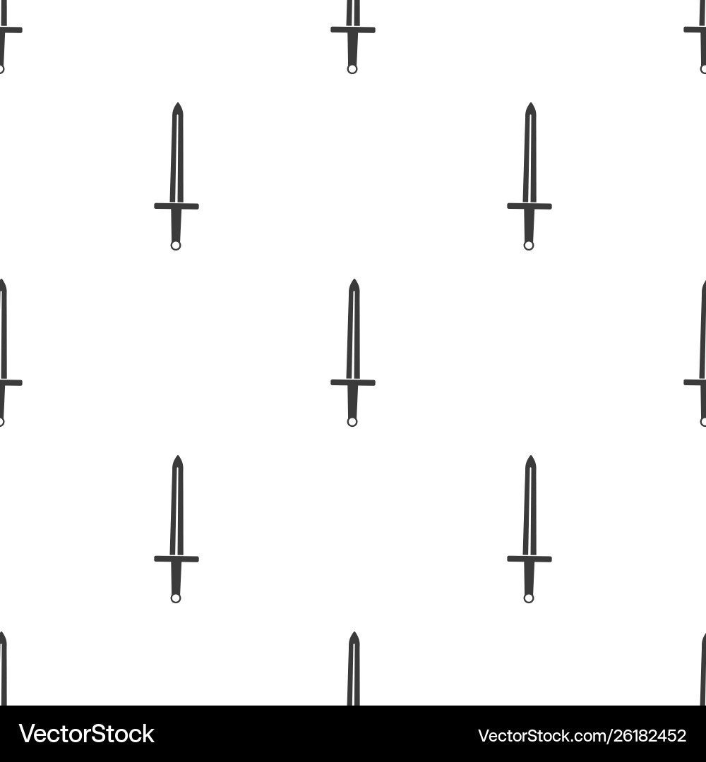 Seamless pattern with simple sword icons vector image