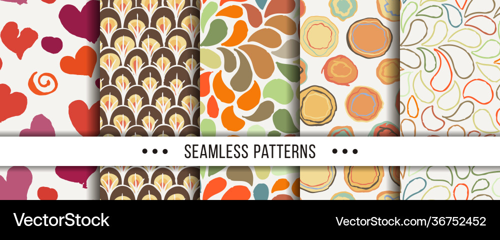 Set abstract seamless pattern collection Set abstract seamless pattern collection vector image