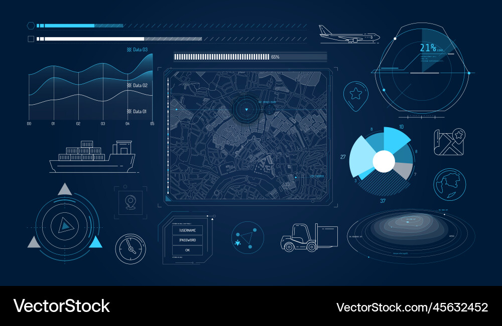Set of infographic elements about geolocation Vector Image