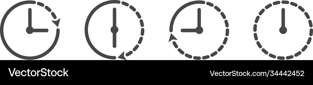 Set time icon clock in linear style Set time icon clock in linear style vector image