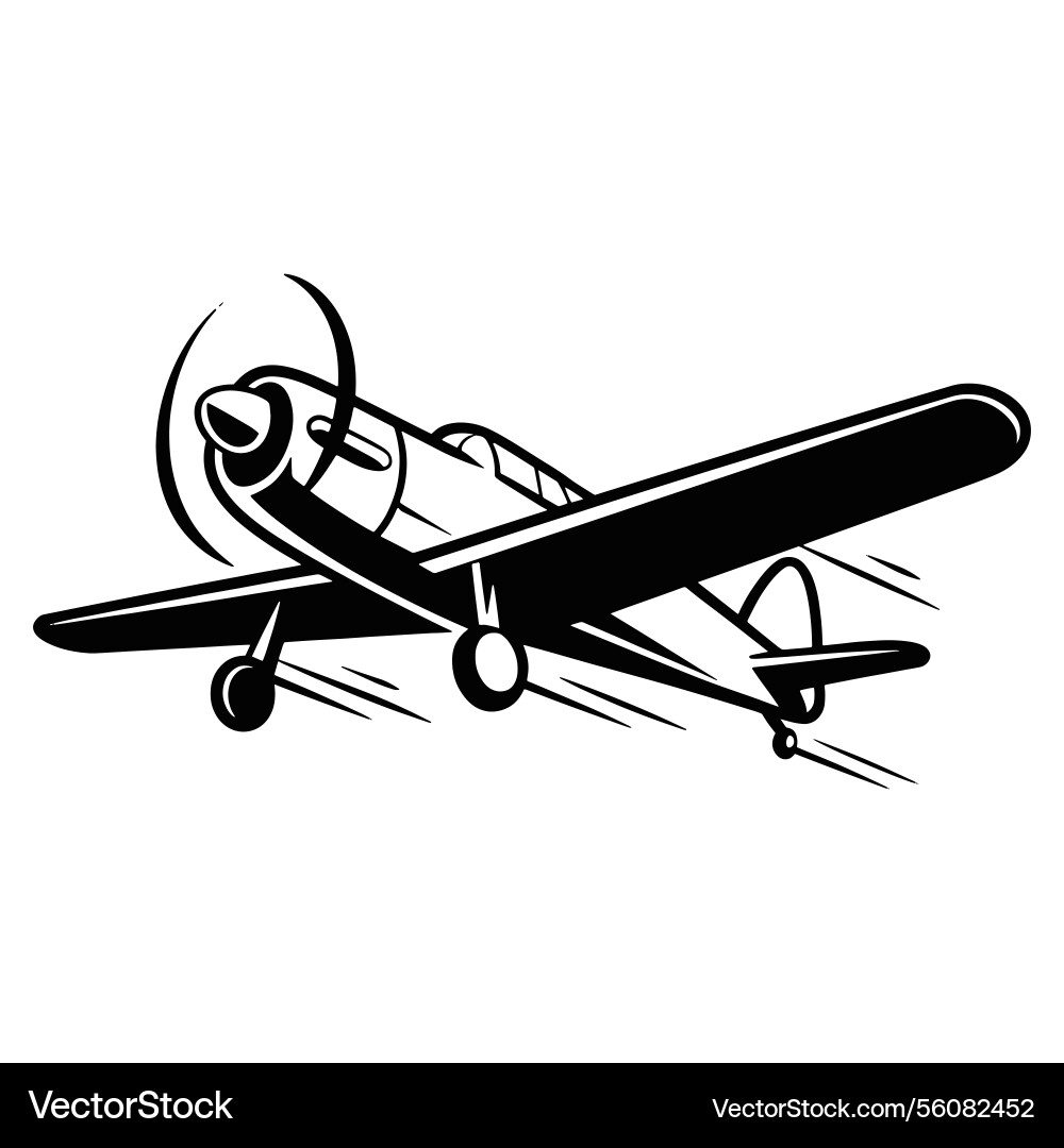Silhouette of an airplane in motion with dynamic vector image