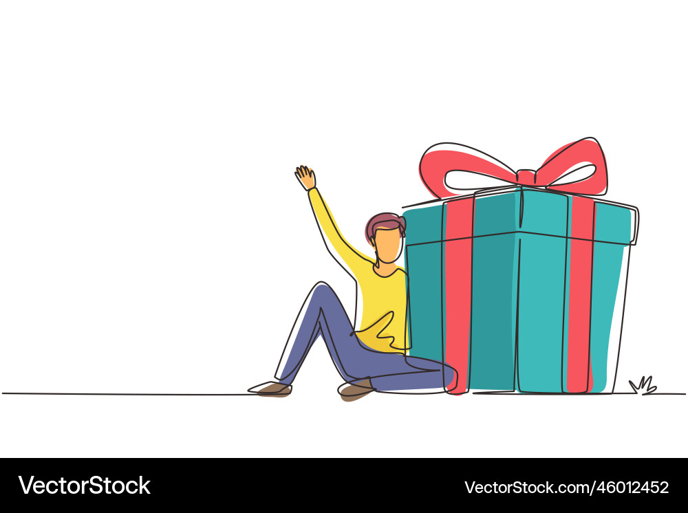 Single continuous line drawing loyalty program Single continuous line drawing loyalty program vector image