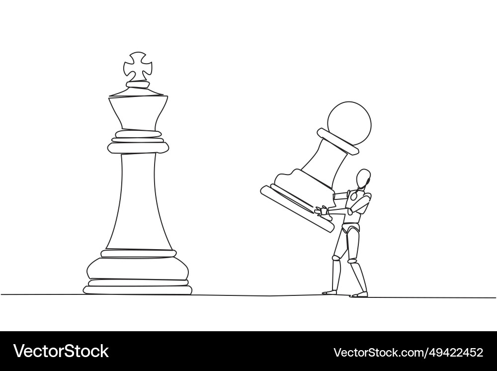 Single continuous line drawing smart robotic Single continuous line drawing smart robotic vector image