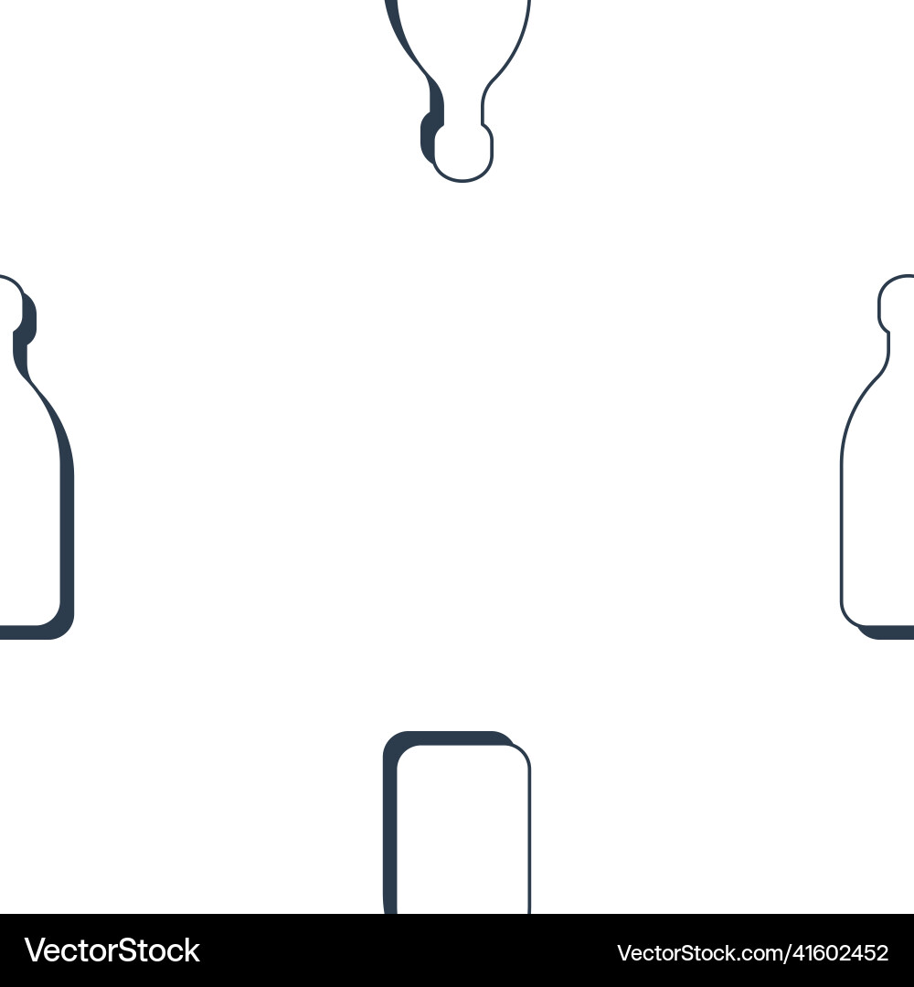 Tequila bottles seamless pattern line art style Vector Image