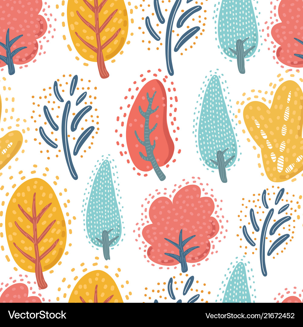 Trees on the white background seamless pattern Trees on the white background seamless pattern vector image