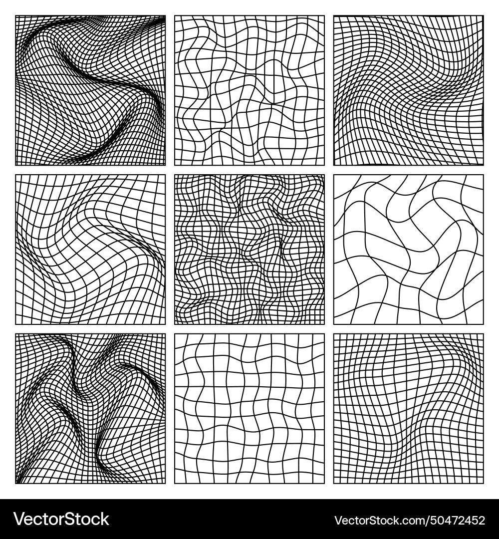 Wireframe shapes lined perspective mesh 3d grid Wireframe shapes lined perspective mesh 3d grid vector image