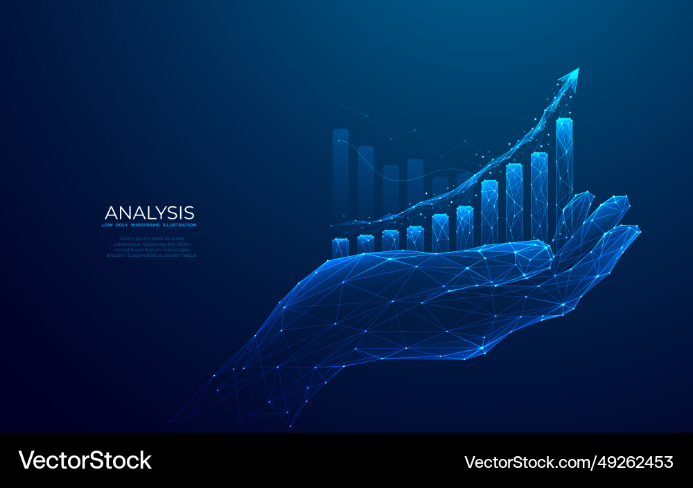 Abstract growth chart in a hand graph Abstract growth chart in a hand graph vector image
