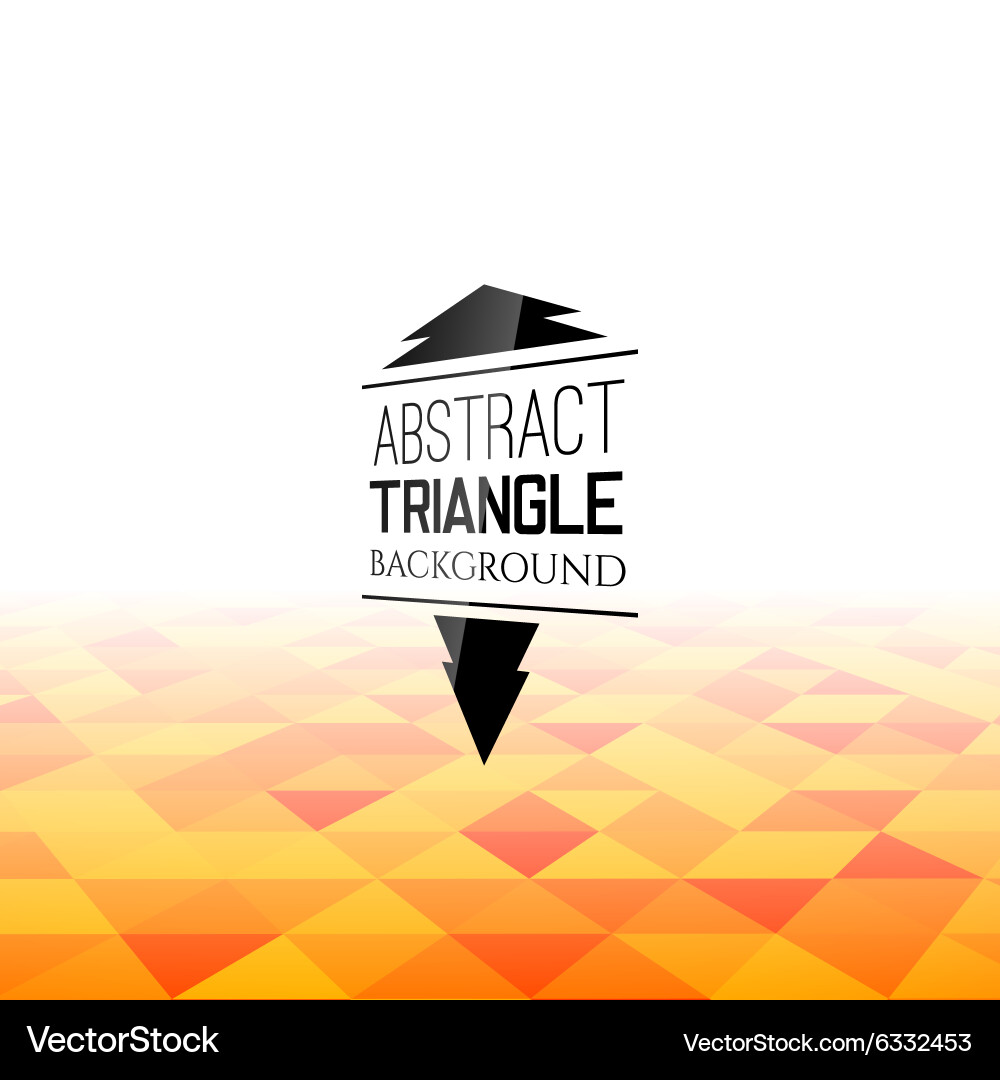 Abstract orange triangle field perspetive pattern vector image