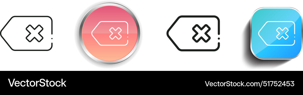 Backspace icon thin linear regular and button vector image
