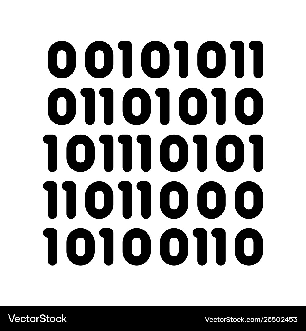 Binärcode-Matrix-Dünnzeilen-Symbol Binärcode-Matrix-Dünnzeilen-Symbol vektorbild