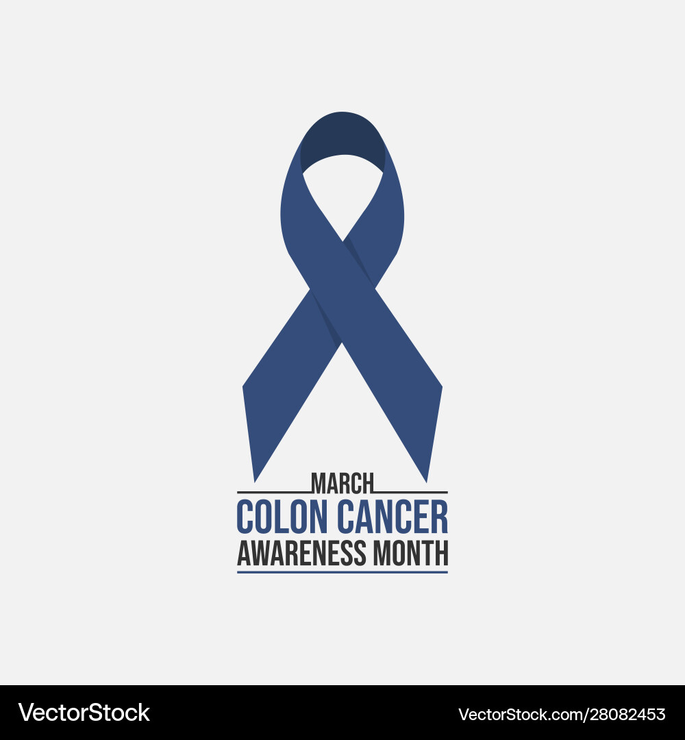 Blue Ribbon Colon Cancer Awareness Vector Image