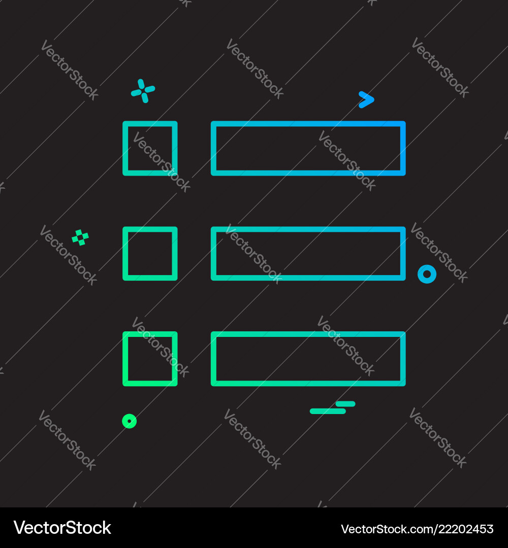 Bullet list menu options icon design Bullet list menu options icon design vector image