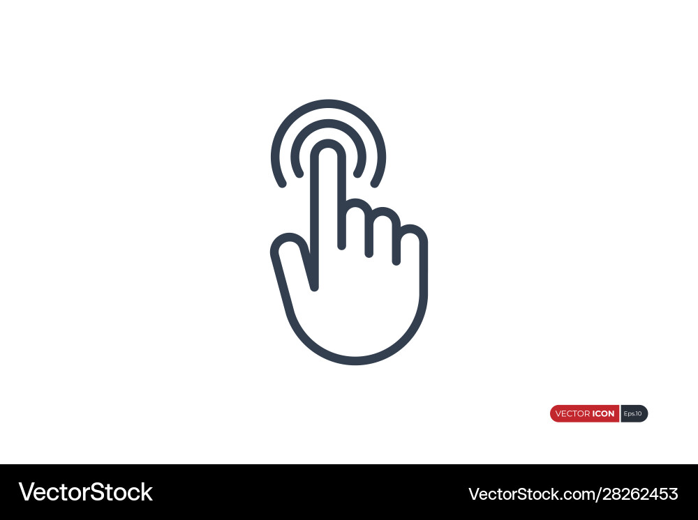 Click icon clicking finger hand pointer vector image