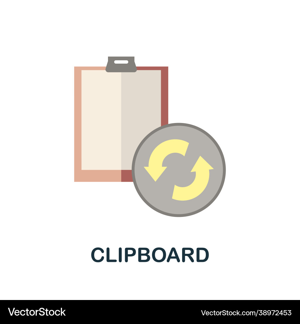 Clipboard icon flat sign element from data Clipboard icon flat sign element from data Vector Image