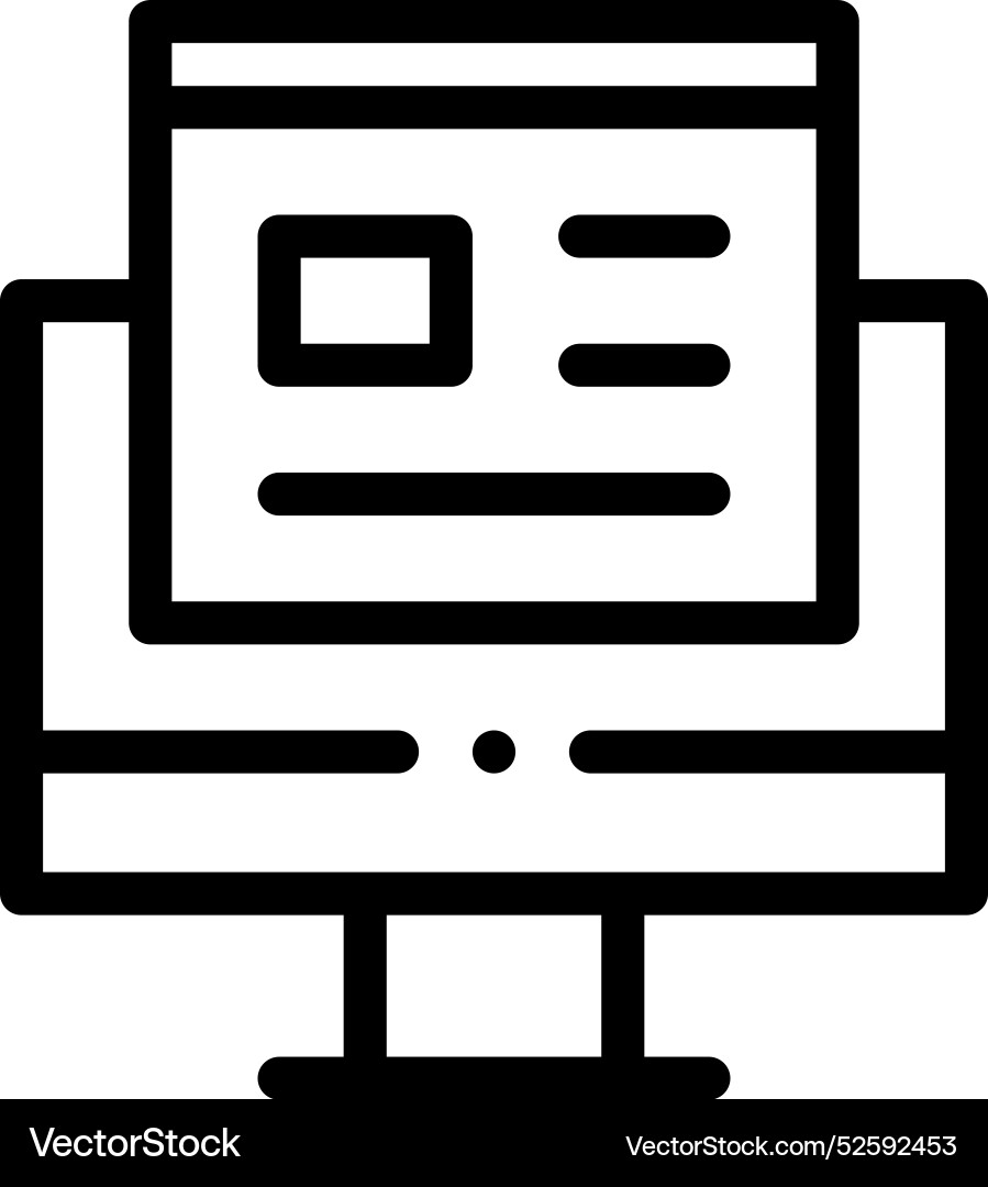 Computer icon thin linear style design isolated vector image