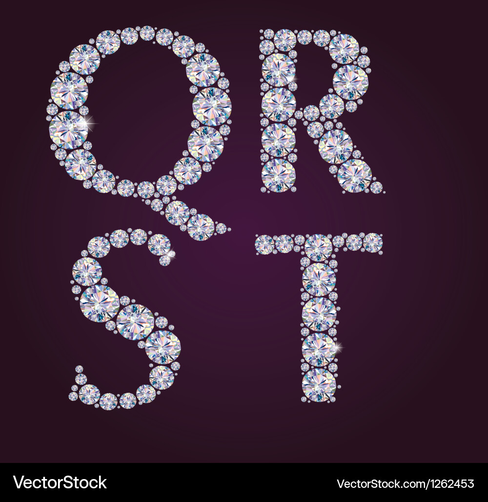 Diamond Letter Set QRST Vector Image