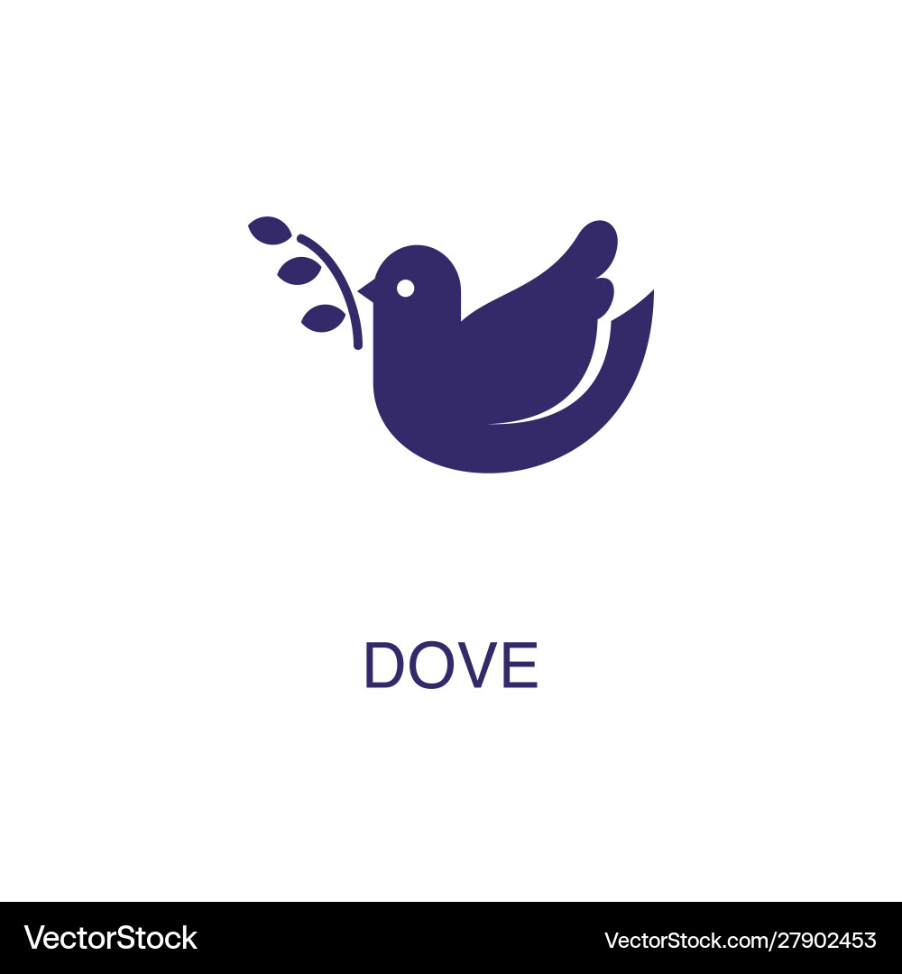 Dove element in flat simple style on white Vector Image
