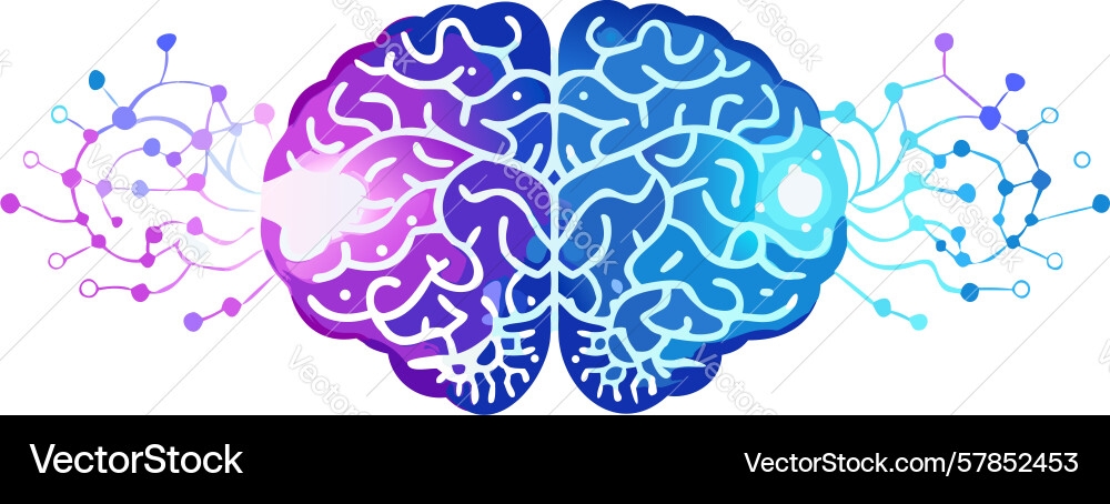 Dynamic neural network brain design generative ai vector image