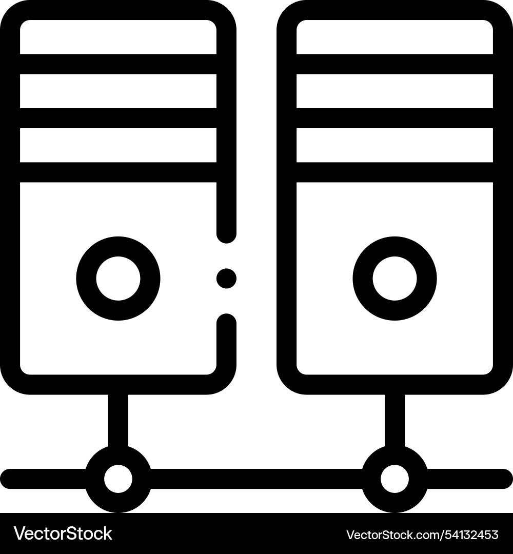 Hosting icon thin linear style design isolated Hosting icon thin linear style design isolated vector image