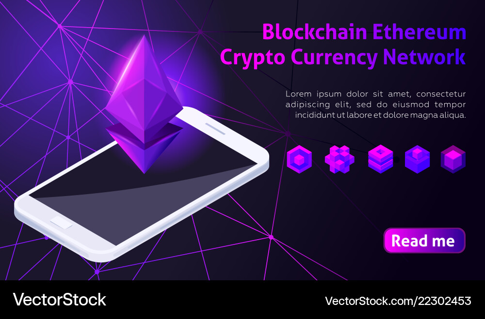 Isometry blockchain ethereum crypto currency netwo Isometry blockchain ethereum crypto currency netwo vector image