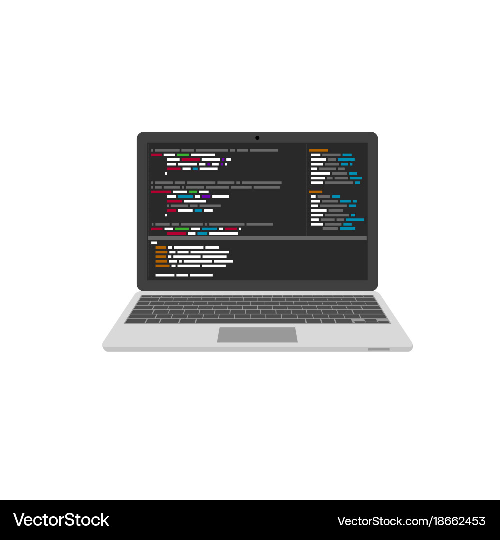 Laptop Coding Website Development vector image