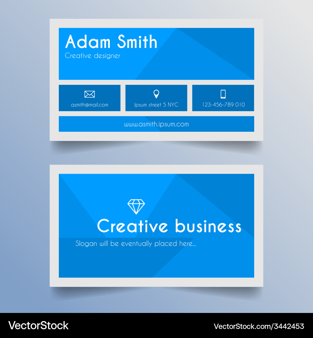 Modern Blue Business Card Template vector image