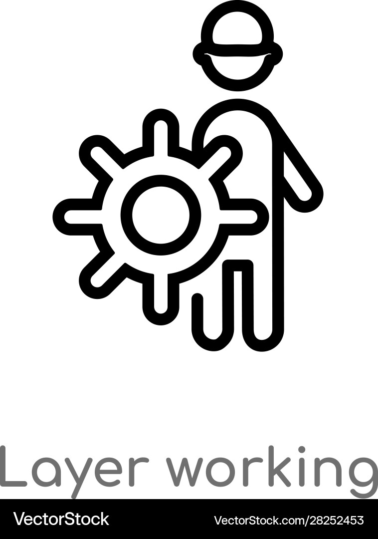 Outline layer working icon isolated black simple vector image
