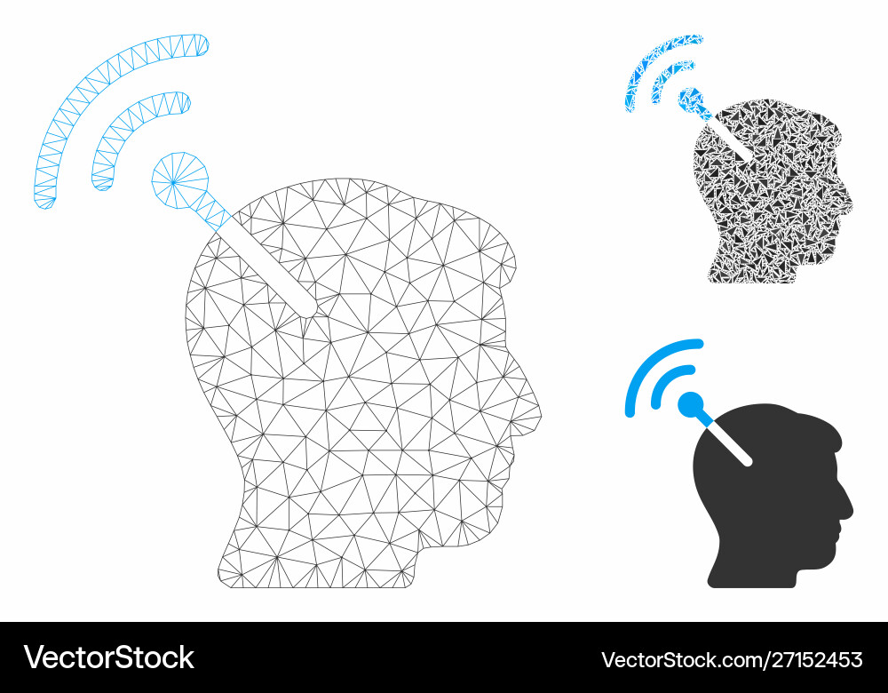 Radio neural interface mesh 2d model Radio neural interface mesh 2d model vector image