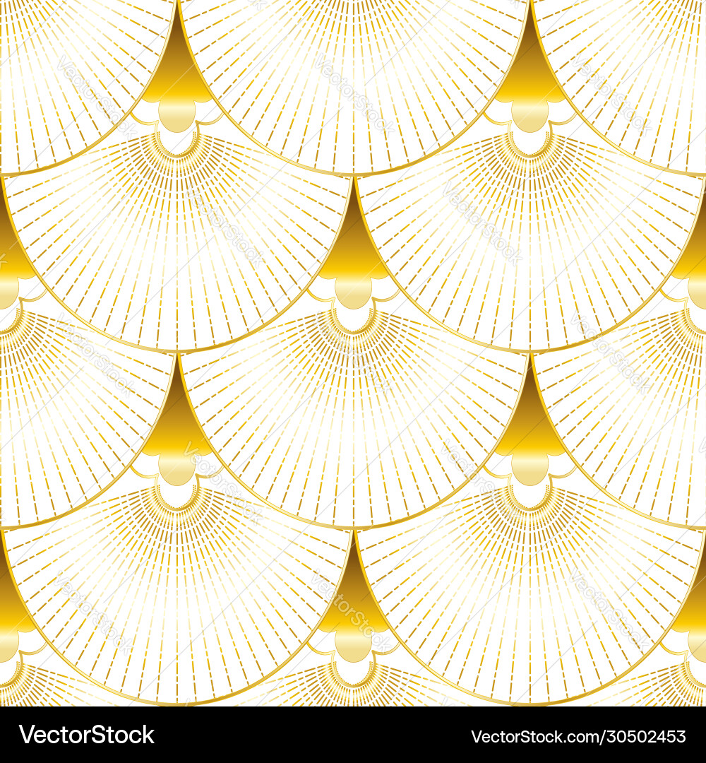 Seamless abstract pattern golden shapes lines Vector Image