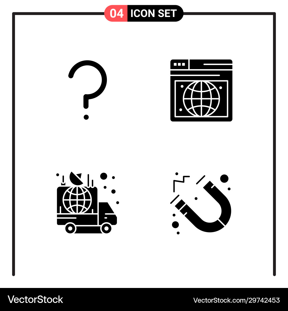 Set 4 solid style icons for web and mobile Set 4 solid style icons for web and mobile Vector Image