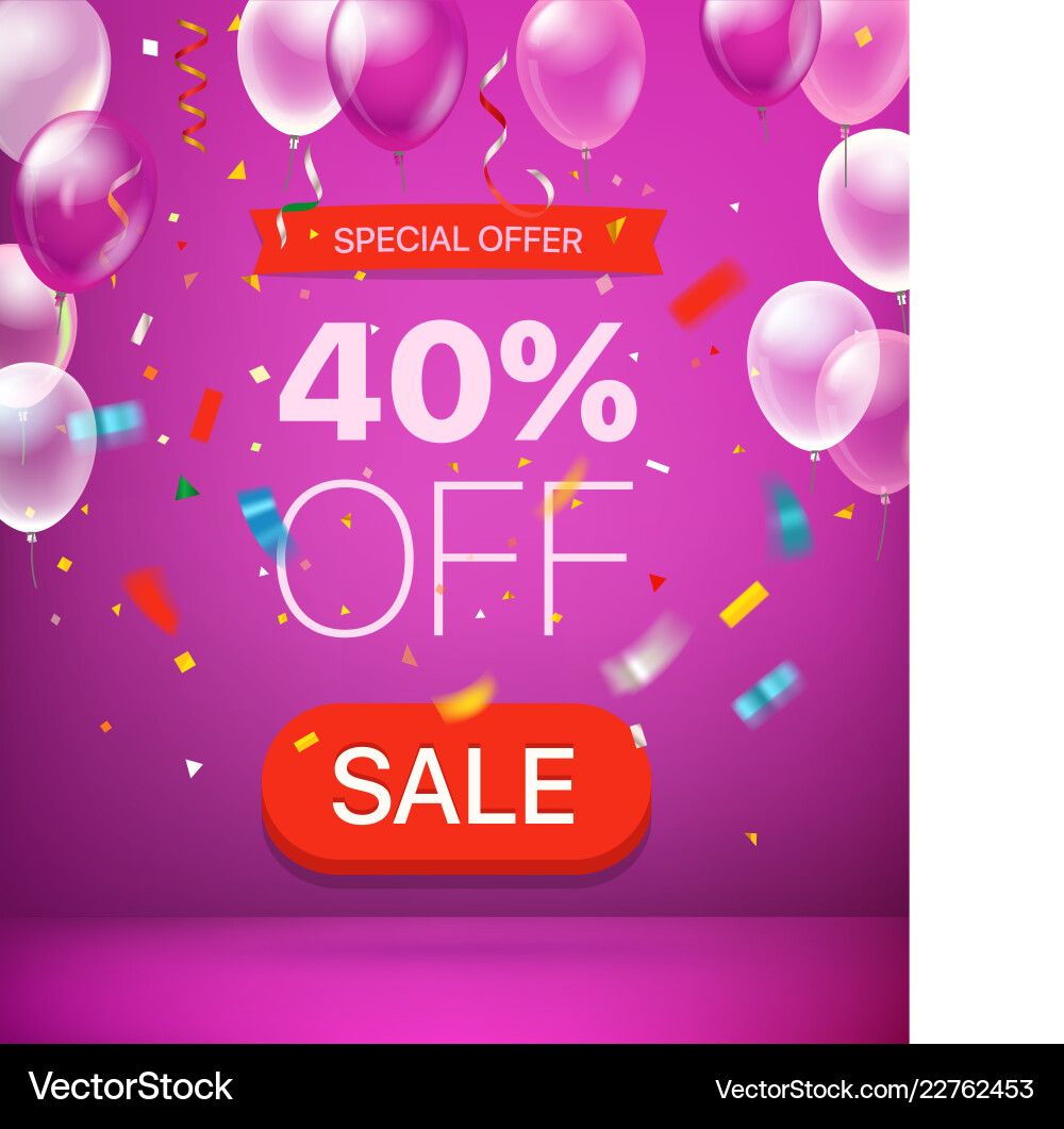 Special offer concept 40 percent off vector image