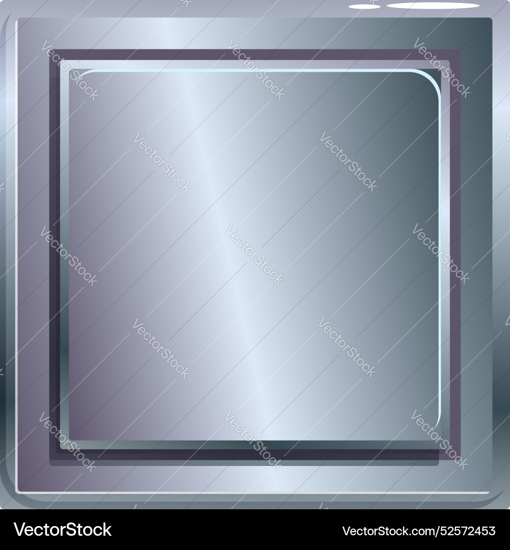 Square button with metallic gradient effect Vector Image