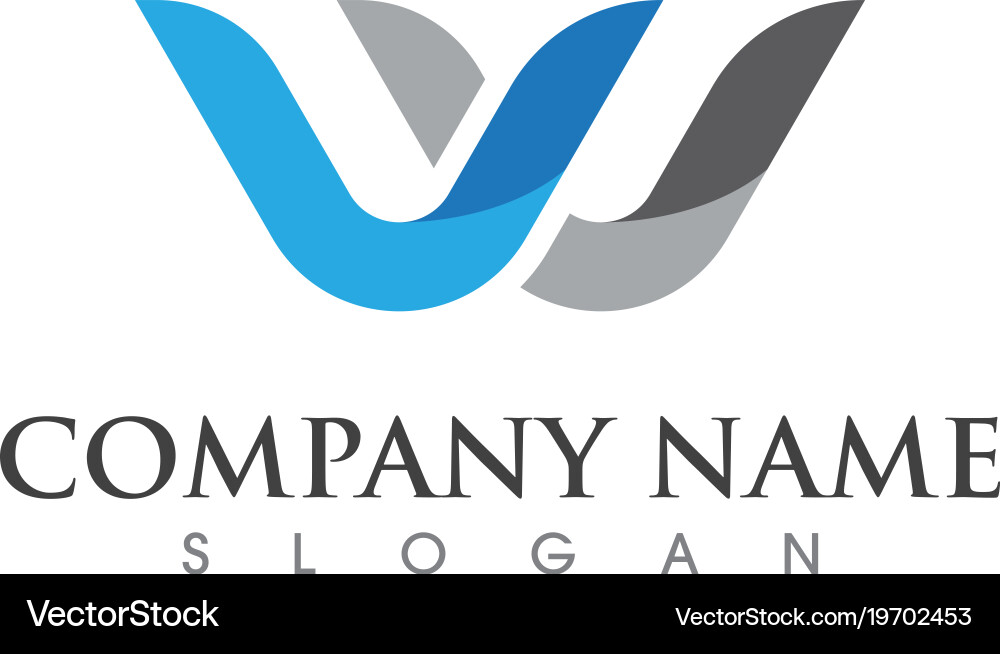 W letter logo business template Royalty Free Vector Image