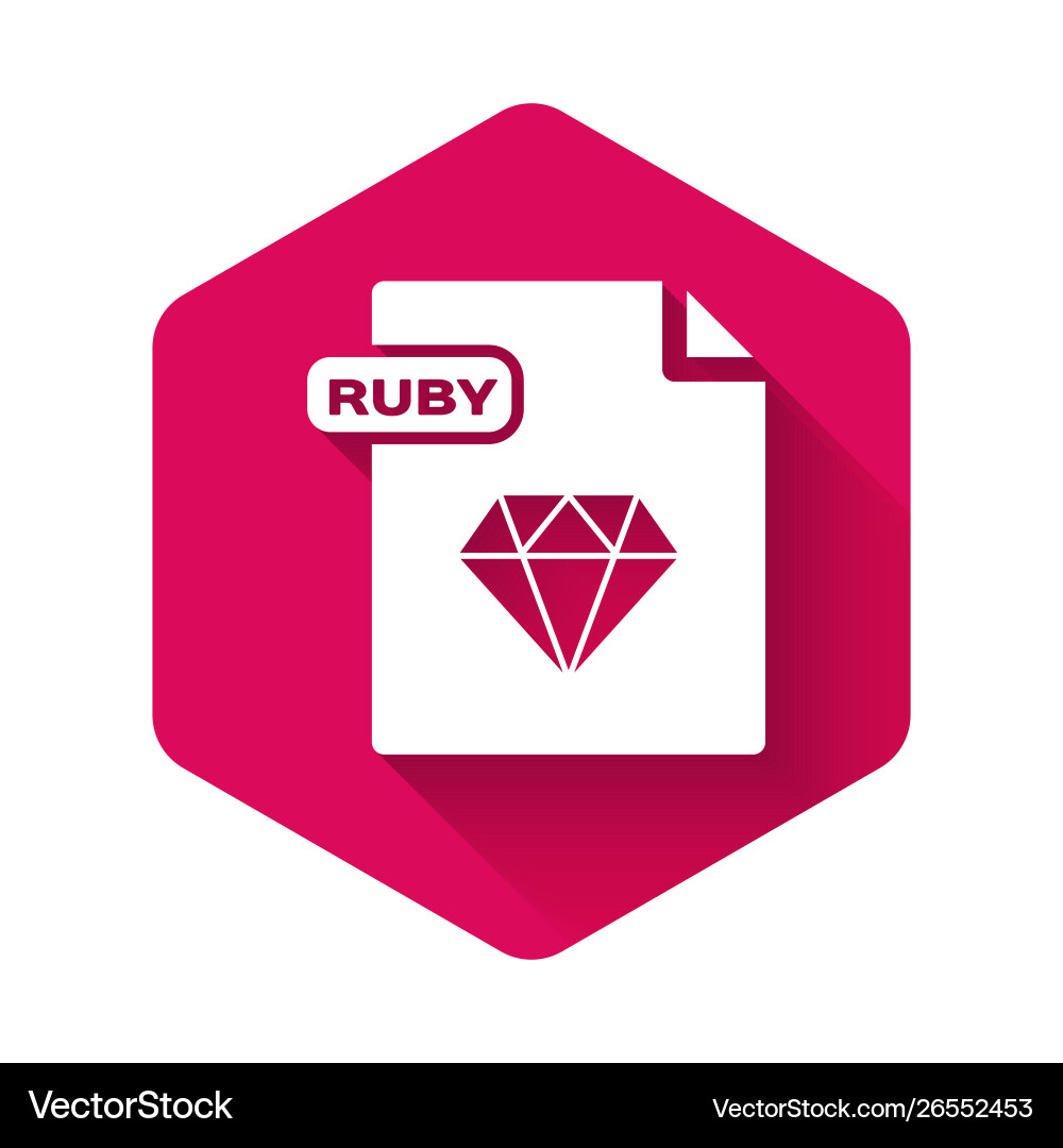 White ruby file document download button White ruby file document download button vector image