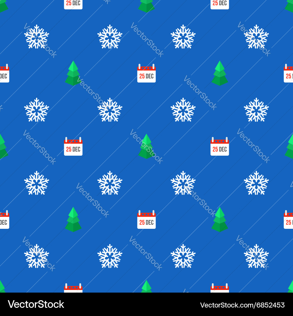 Winter Snowflake Seamless Pattern vector image