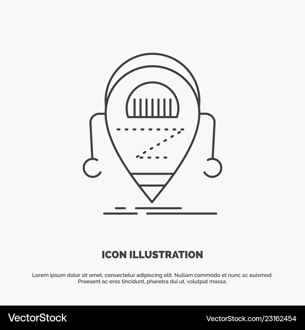 Android beta droid robot technology icon line Android beta droid robot technology icon line vector image