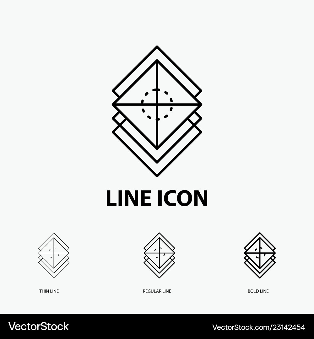 Arrange design layers stack layer icon in thin Vector Image