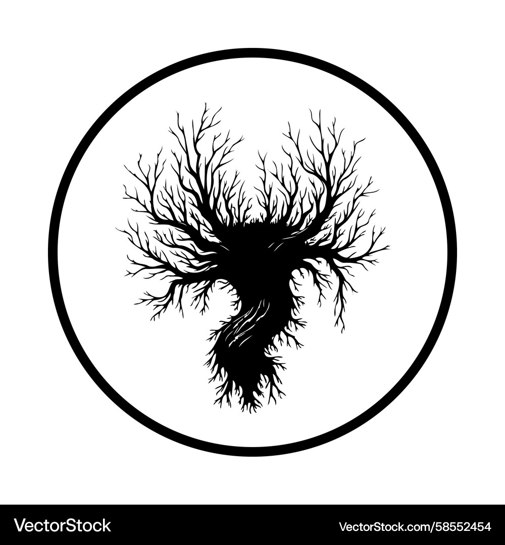 Barren Tree Silhouette Vector Image